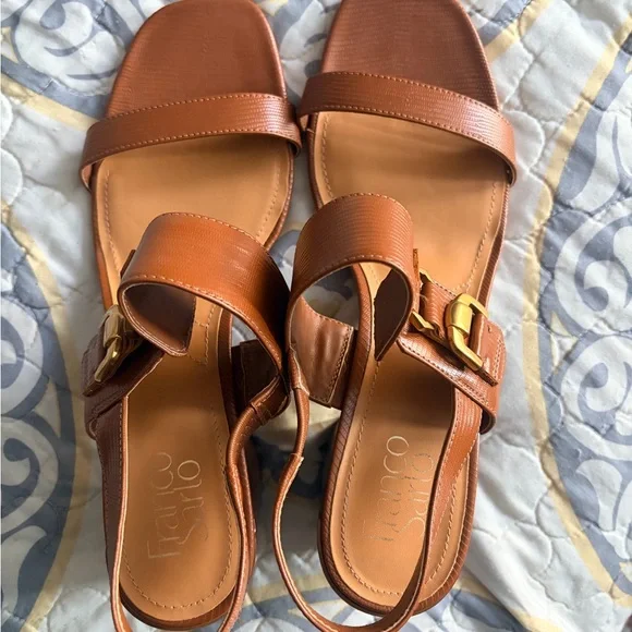 NWOT Franco Sarto Nordstrom Omyrah Tan Faux Leather Heels Sandals, 11 M - Picture 2 of 11